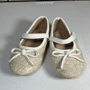 EUC Felix & Flora White Glitter Mary Jane Style Flats Worn 1x For Wedding Amazon